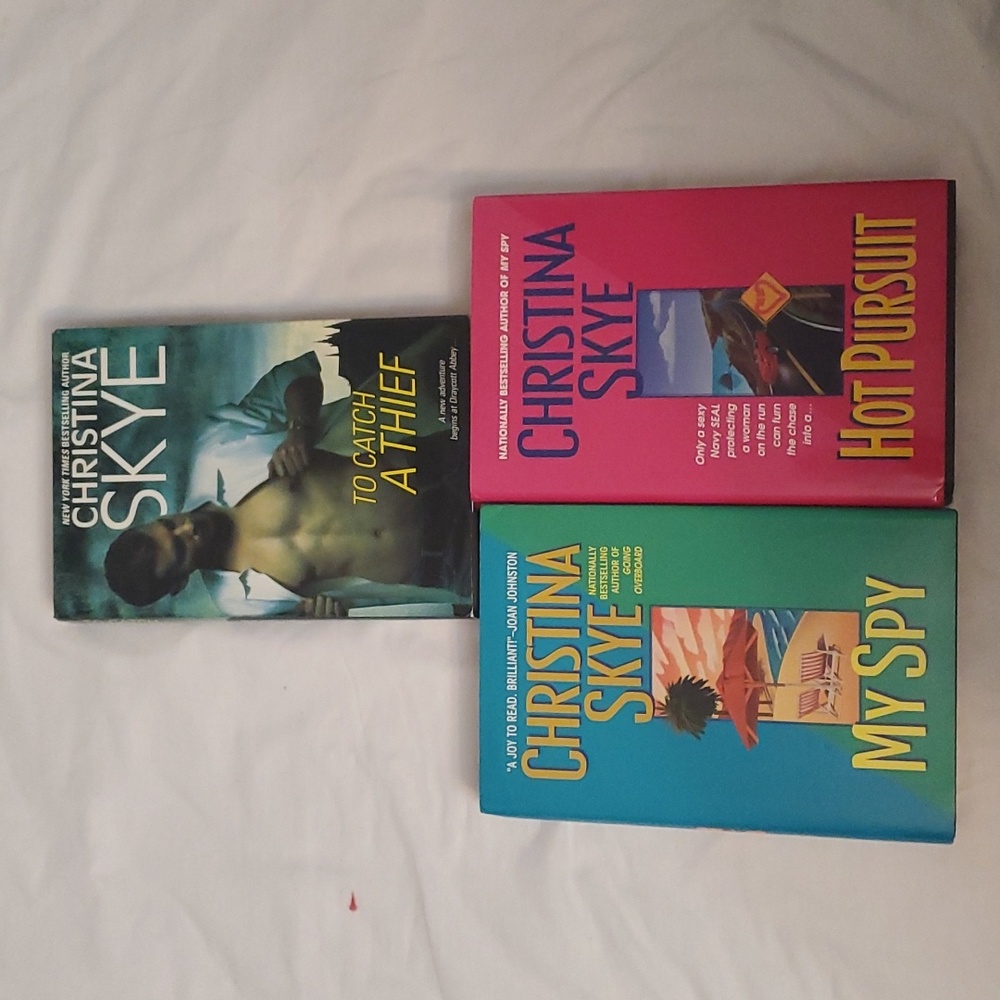 : 3 Christina Skye books hot pursuit , my spy , & to catch a thief all Hardcover